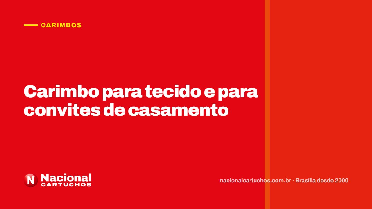 Nacional Cartuchos — Carimbos: Carimbo para tecido e para convites de casamento